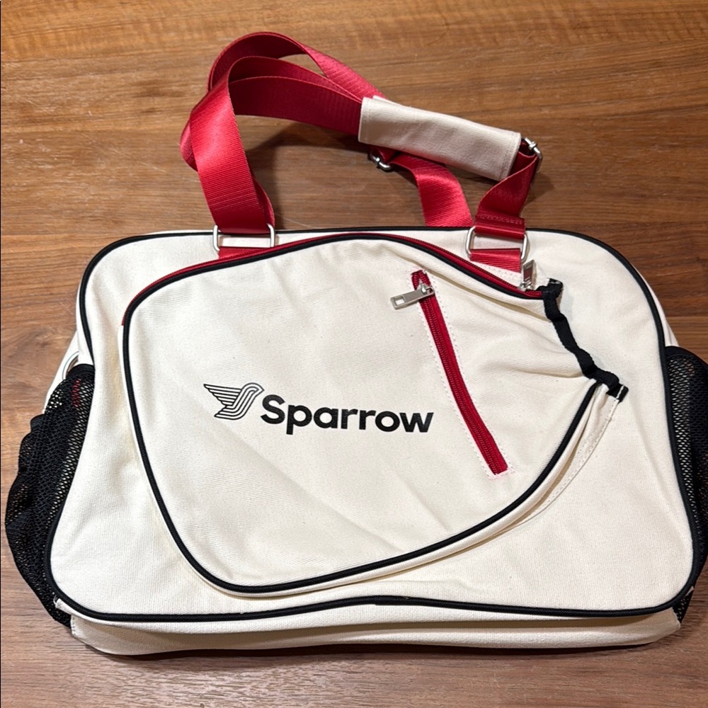 Sparrow Cream and Red Pickle ball Bag